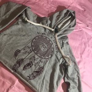 Always a dreamer cropped long hoodie